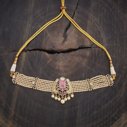 Kundan Polki Necklace Color Green Polish Victorian