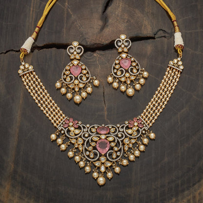 Kundan Polki Necklace Color Green Polish Victorian