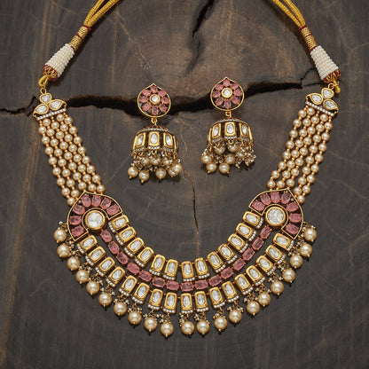 Kundan Polki Necklace Color Green Polish Victorian
