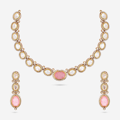 Kundan Polki Necklace Color Green Polish Victorian