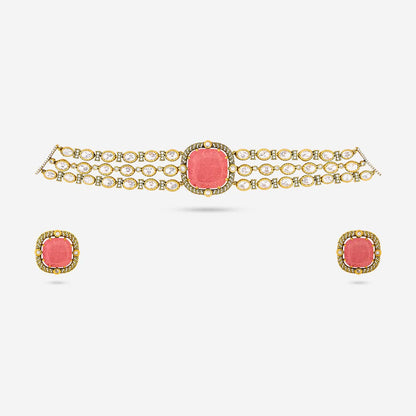 Kundan Polki Necklace Color Green Polish Victorian