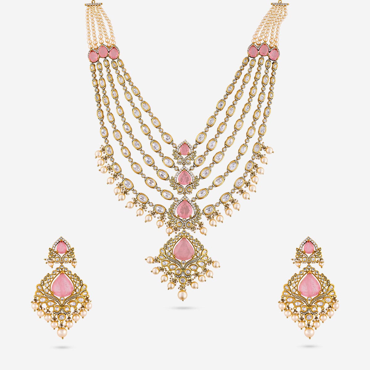 Kundan Polki Necklace Color Green Polish Victorian