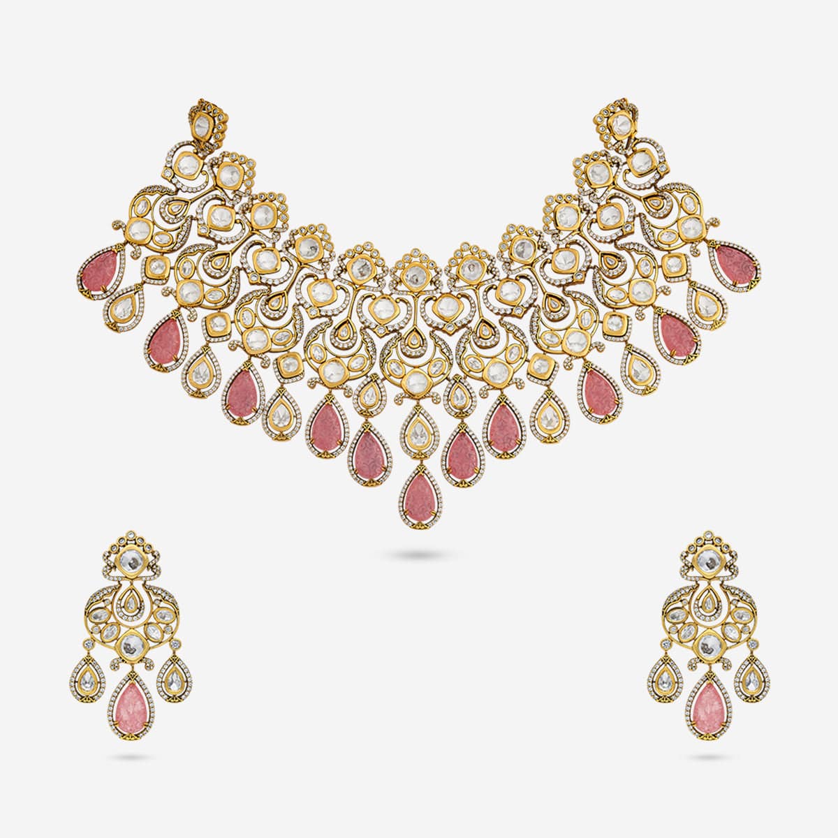 Kundan Polki Necklace Color Mint Polish Victorian