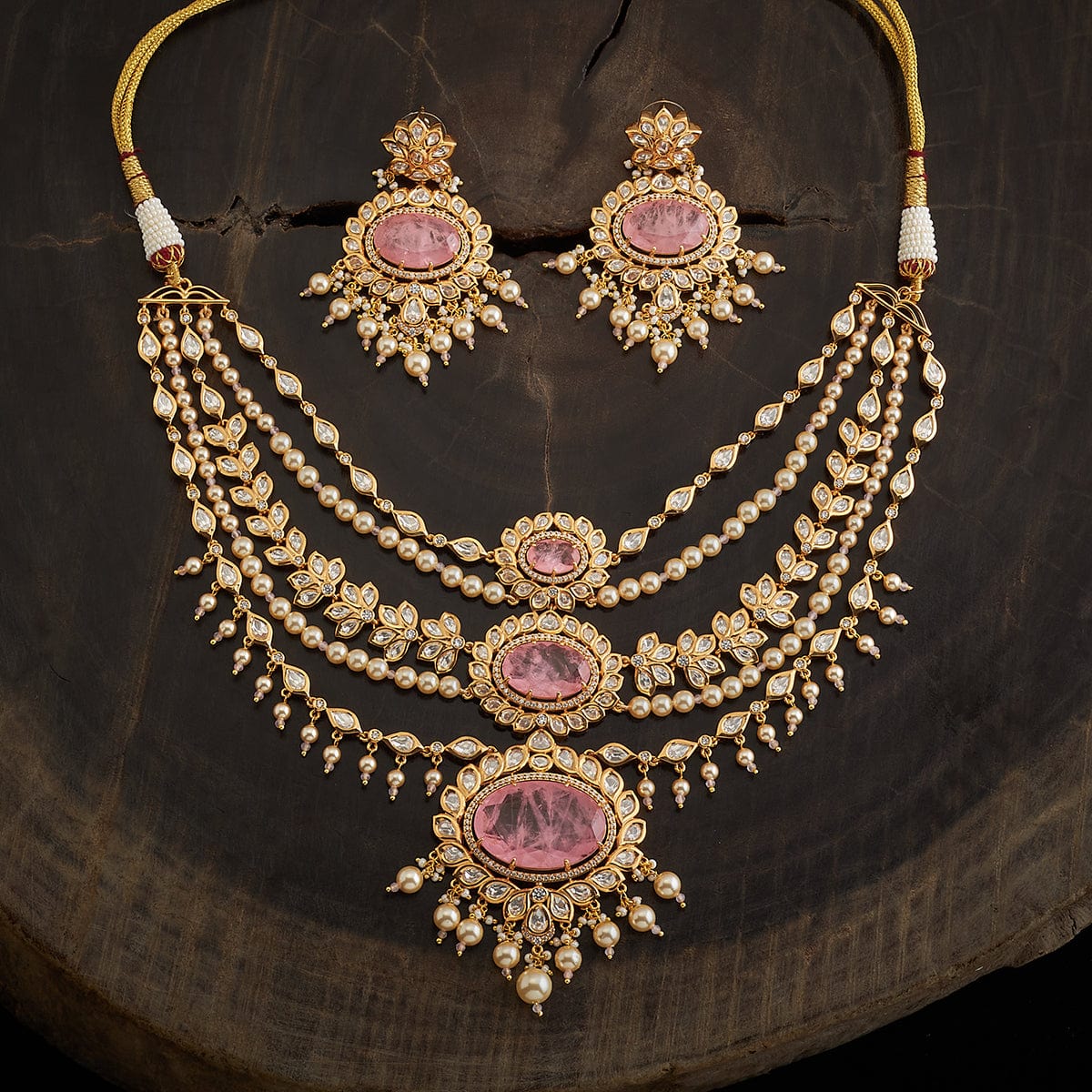 Kundan Polki Necklace Color Green Polish Victorian