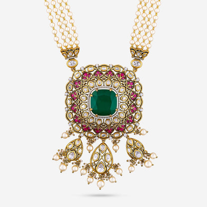 Kundan Polki Necklace Color Ruby-Green Polish Victorian