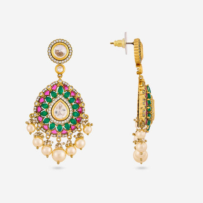Kundan Polki Necklace Color Ruby-Green Polish Victorian