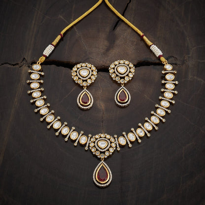 Kundan Polki Necklace Color Green Polish Victorian