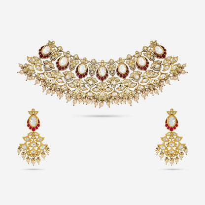 Kundan Polki Necklace Color Green Polish Victorian