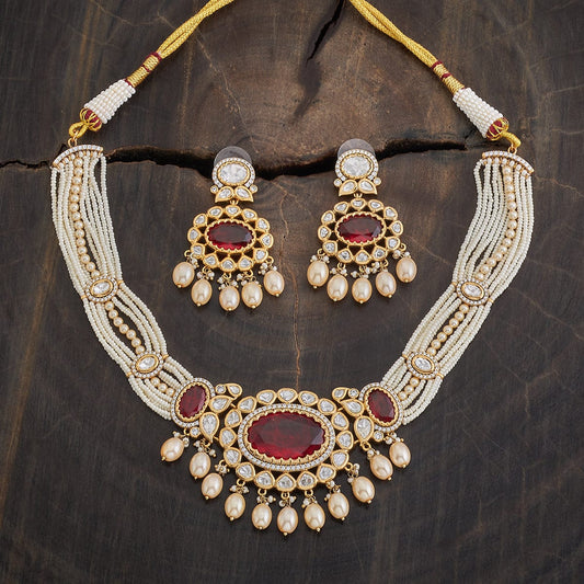 Kundan Polki Necklace Color Green Polish Victorian