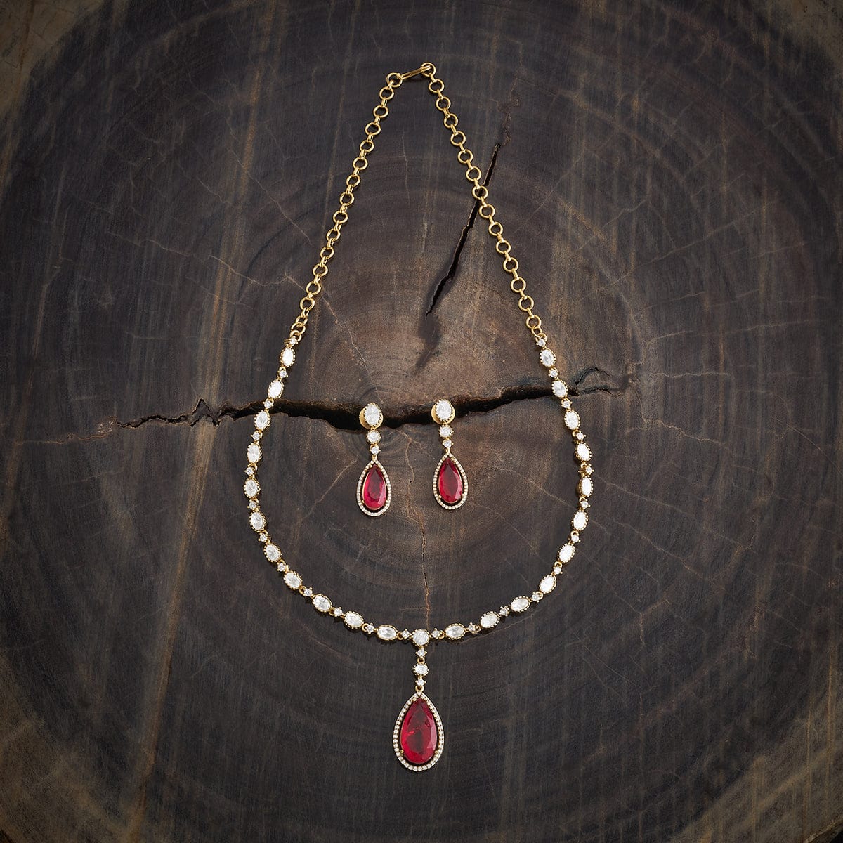 Kundan Polki Necklace Color Green Polish Victorian