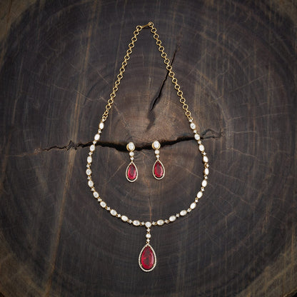 Kundan Polki Necklace Color Green Polish Victorian