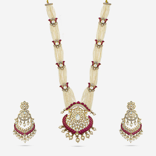 Kundan Polki Necklace Color Green Polish Victorian