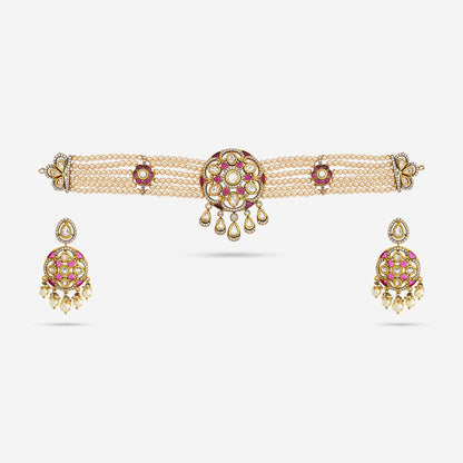 Kundan Polki Necklace Color Green Polish Victorian