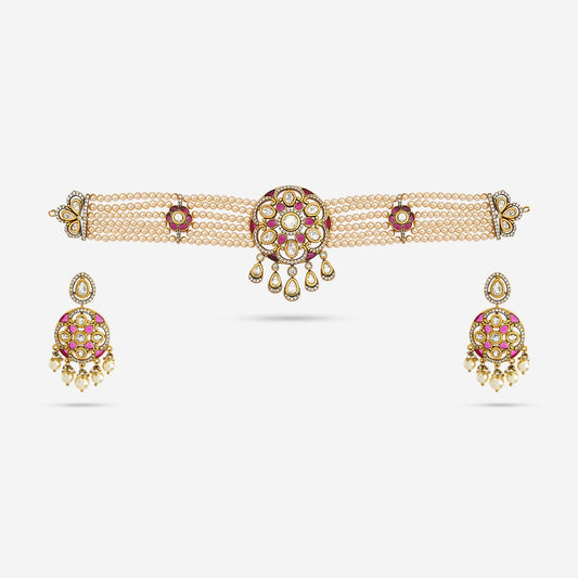 Kundan Polki Necklace Color Green Polish Victorian