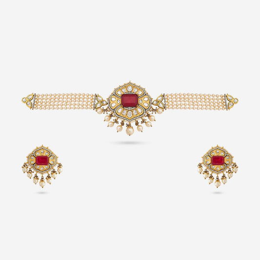 Kundan Polki Necklace Color Green Polish Victorian