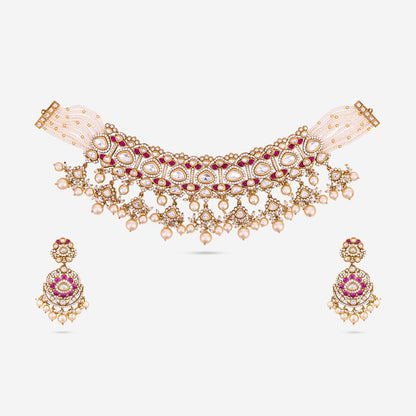 Kundan Polki Necklace Color Green Polish Victorian