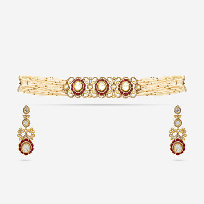 Kundan Polki Necklace Color Green Polish Victorian