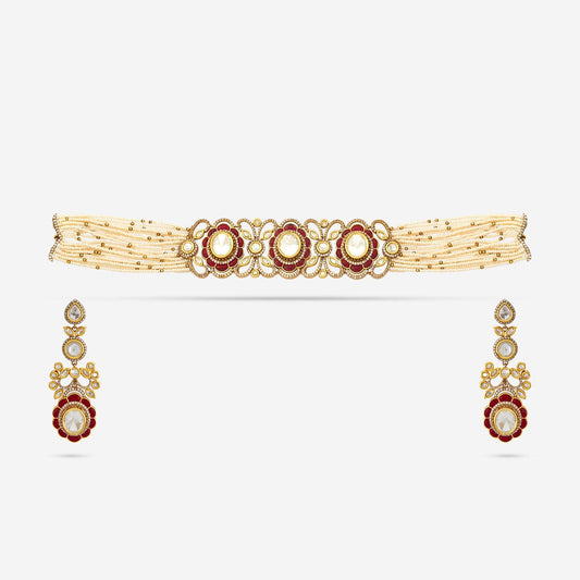 Kundan Polki Necklace Color Green Polish Victorian