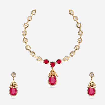 Kundan Polki Necklace Color Green Polish Victorian