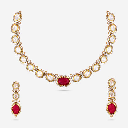 Kundan Polki Necklace Color Green Polish Victorian