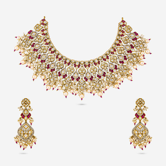 Kundan Polki Necklace Color Green Polish Victorian