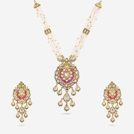 Kundan Polki Necklace Color Green Polish Victorian