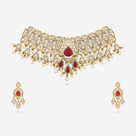 Kundan Polki Necklace Color Green Polish Victorian