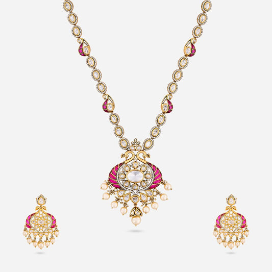 Kundan Polki Necklace Color Green Polish Victorian