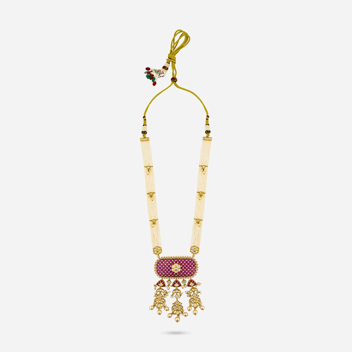 Kundan Polki Necklace Color Ruby Polish Victorian