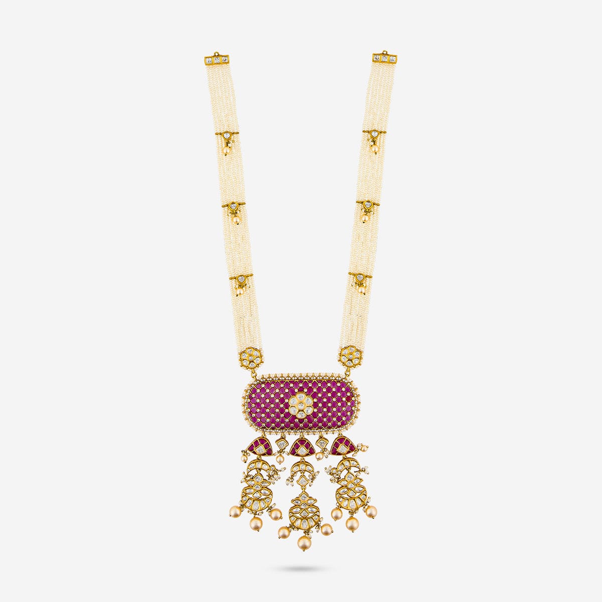 Kundan Polki Necklace Color Ruby Polish Victorian
