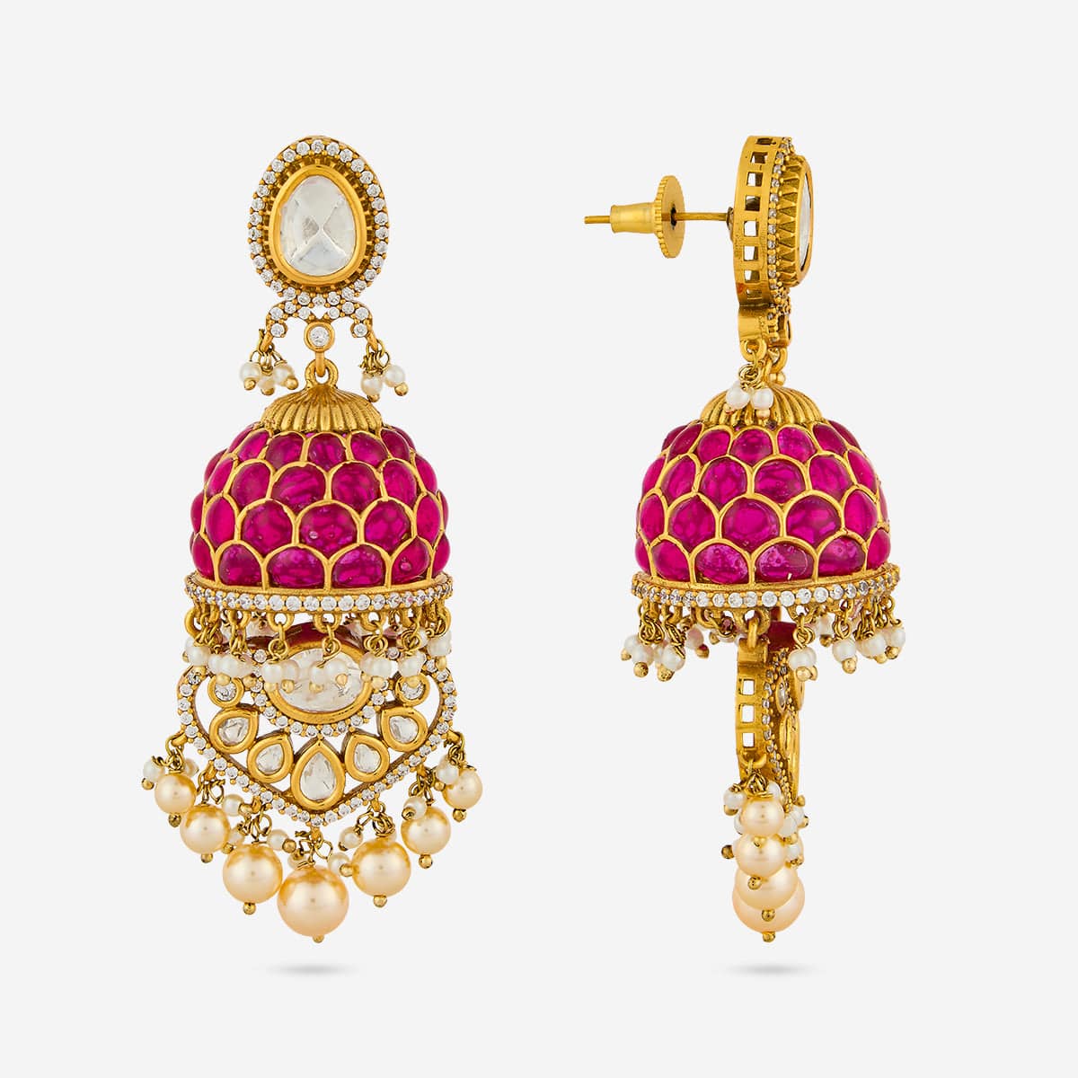 Kundan Polki Necklace Color Ruby Polish Victorian