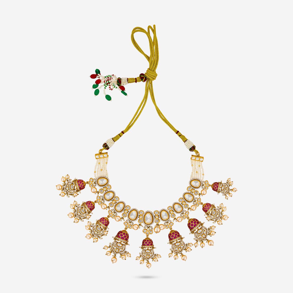 Kundan Polki Necklace Color Ruby Polish Victorian