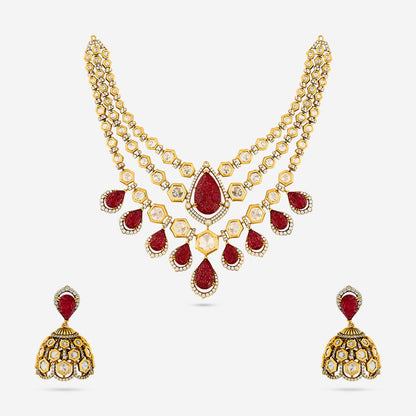 Kundan Polki Necklace Color Green Polish Victorian