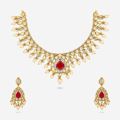 Kundan Polki Necklace Color Mint Polish Victorian