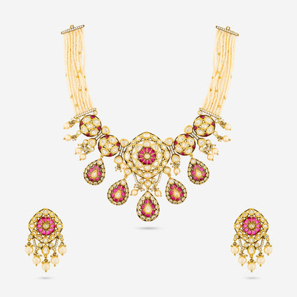 Kundan Polki Necklace Color Green Polish Victorian