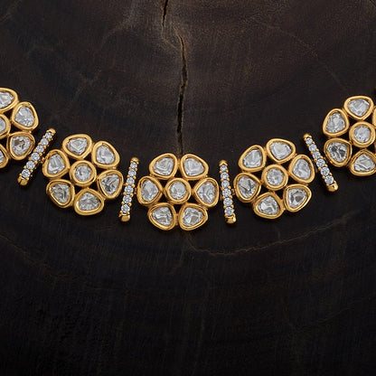 Kundan Polki Necklace Color White Polish Victorian