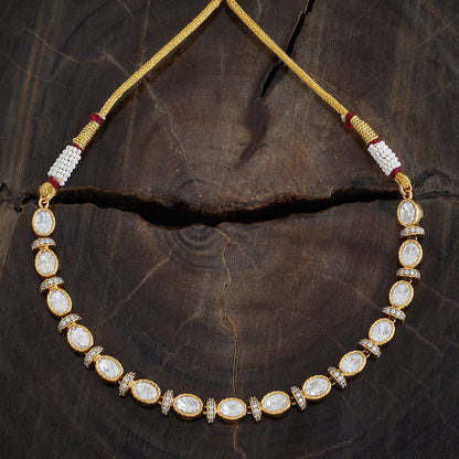 Kundan Polki Necklace Color White Polish Victorian