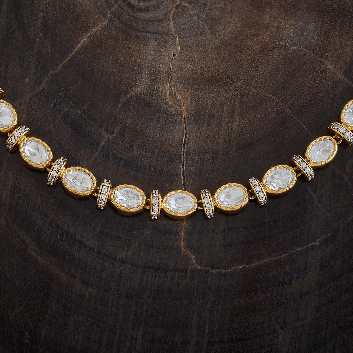 Kundan Polki Necklace Color White Polish Victorian