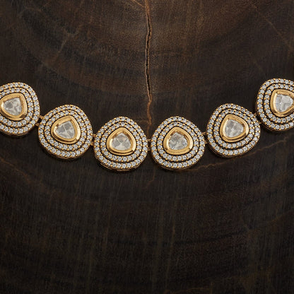 Kundan Polki Necklace Color White Polish Victorian