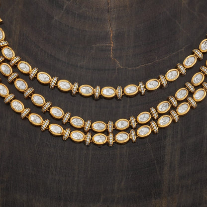 Kundan Polki Necklace Color White Polish Victorian