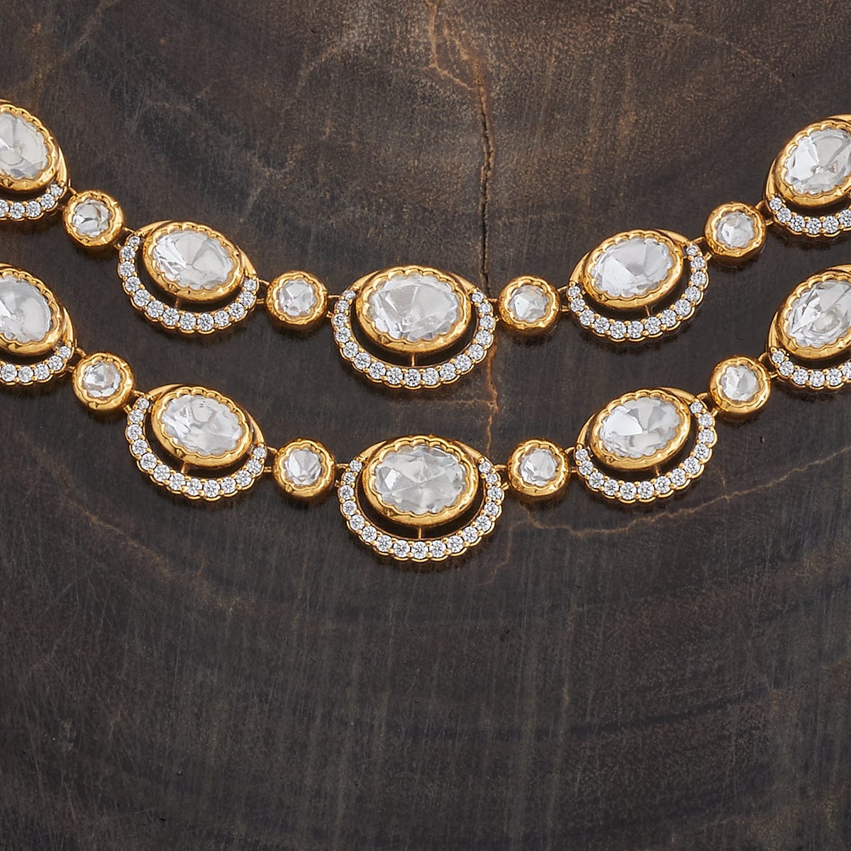 Kundan Polki Necklace Color White Polish Victorian