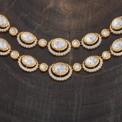 Kundan Polki Necklace Color White Polish Victorian