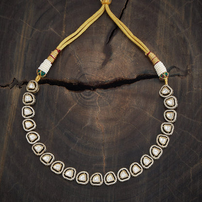 Kundan Polki Necklace Color White Polish Victorian