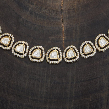 Kundan Polki Necklace Color White Polish Victorian