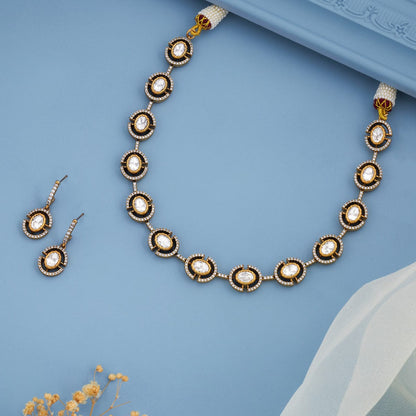 Kundan Polki Necklace Color White Polish Victorian