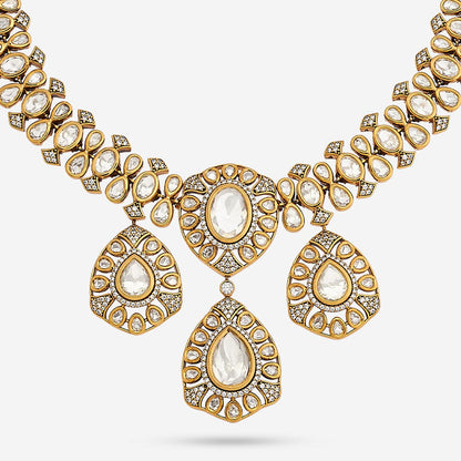 Kundan Polki Necklace Color White Polish Victorian