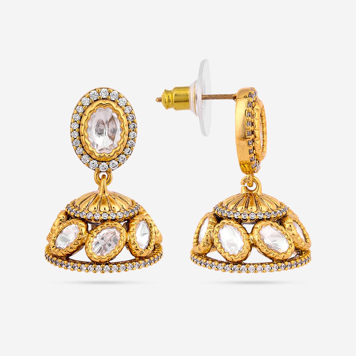 Kundan Polki Necklace Color White Polish Victorian