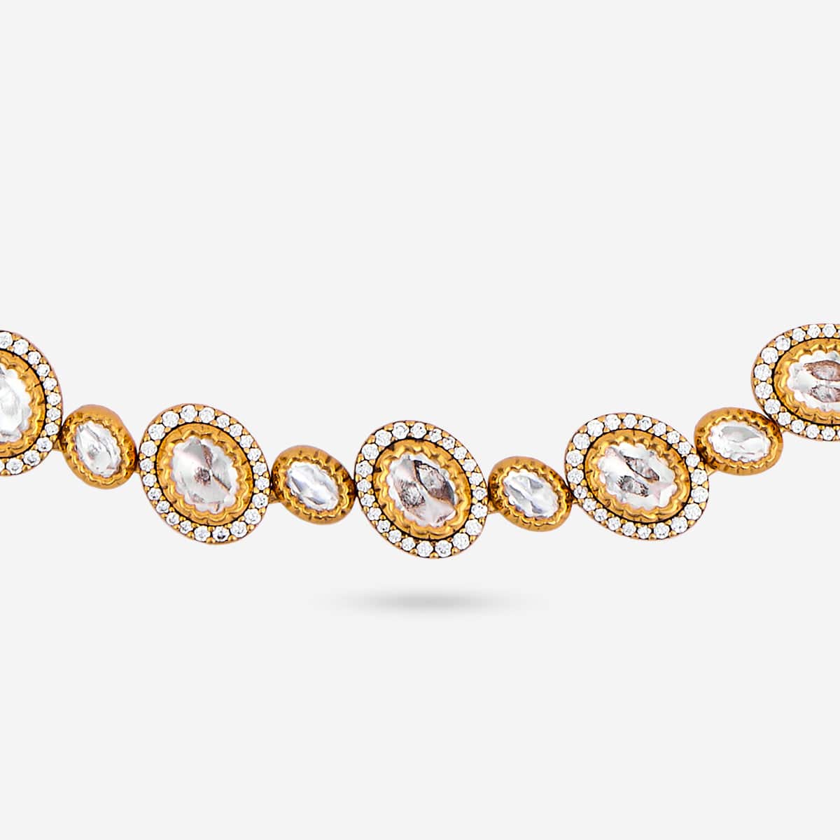 Kundan Polki Necklace Color White Polish Victorian