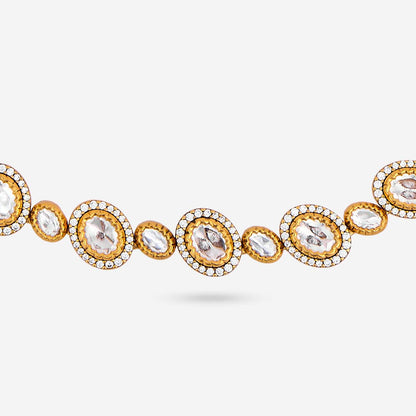 Kundan Polki Necklace Color White Polish Victorian