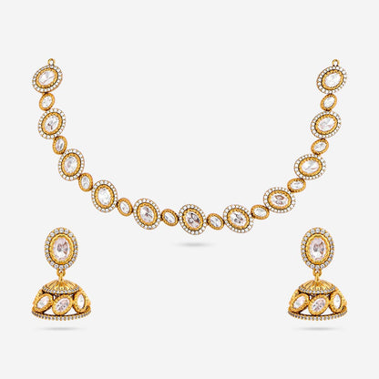 Kundan Polki Necklace Color White Polish Victorian